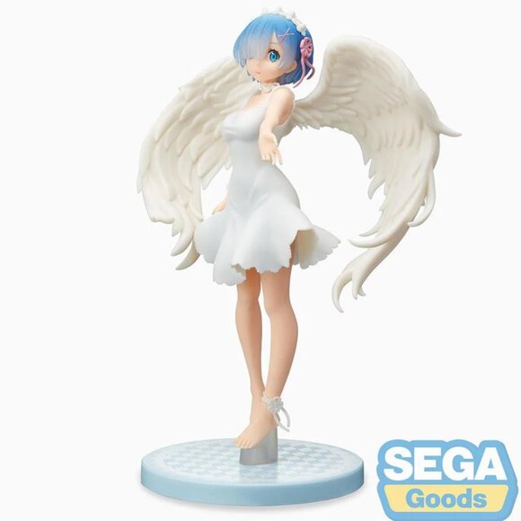 New Sega Re:Zero Rem Oni Tenshi Ver LPM Prize Figure 22cm Japan Toreba - Picture 1 of 5
